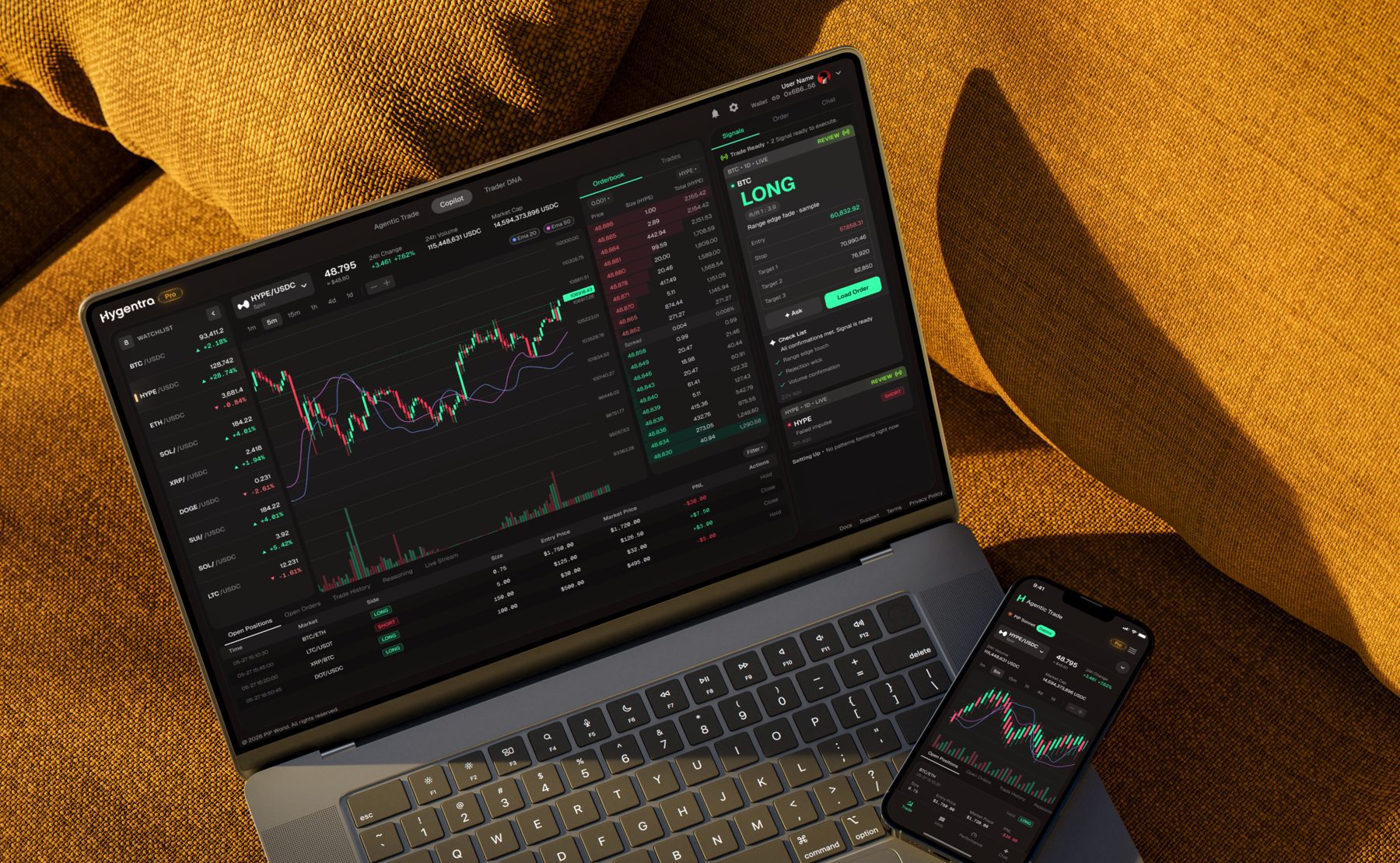 Hygentra Agentic Trading interface preview